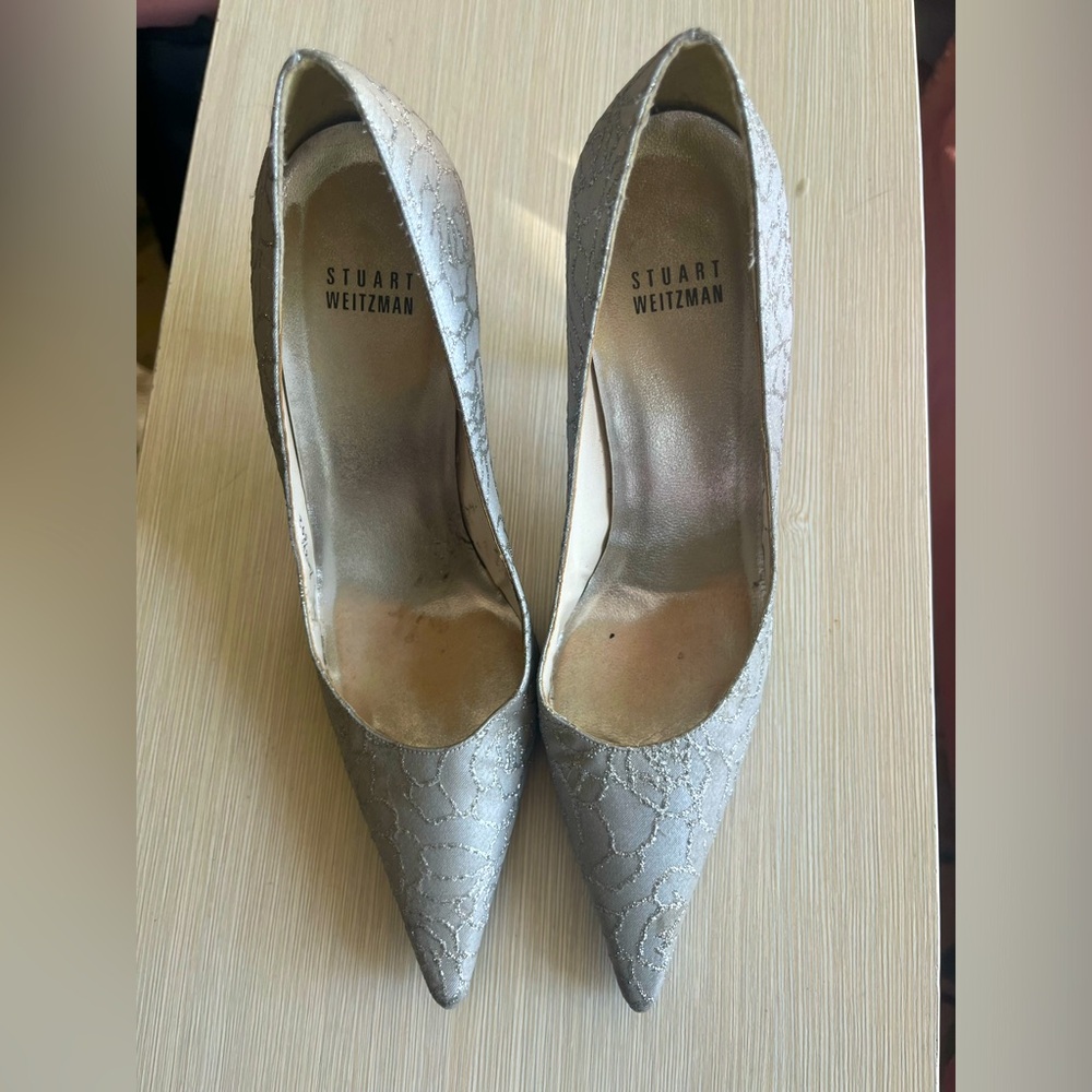 Stuart Weitzman silver pumps